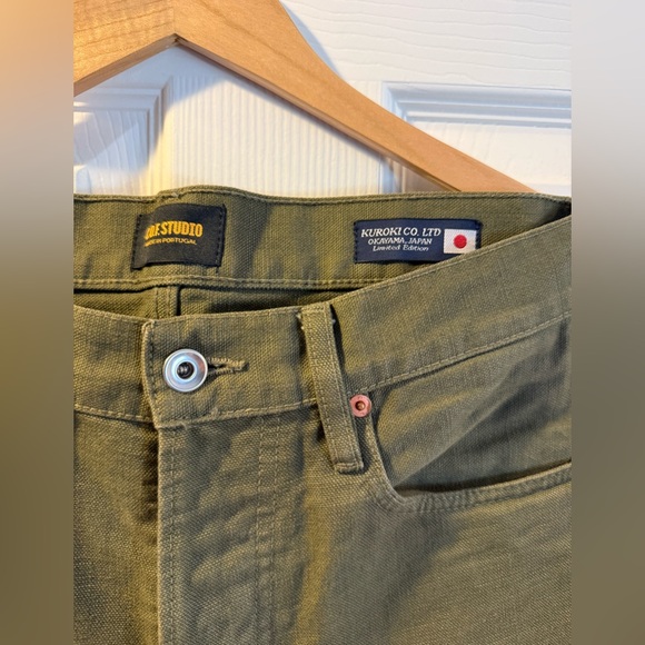 Army Green Jeans by COF Studio JAPANESE DENIM SZ 29 - Picture 1 of 10